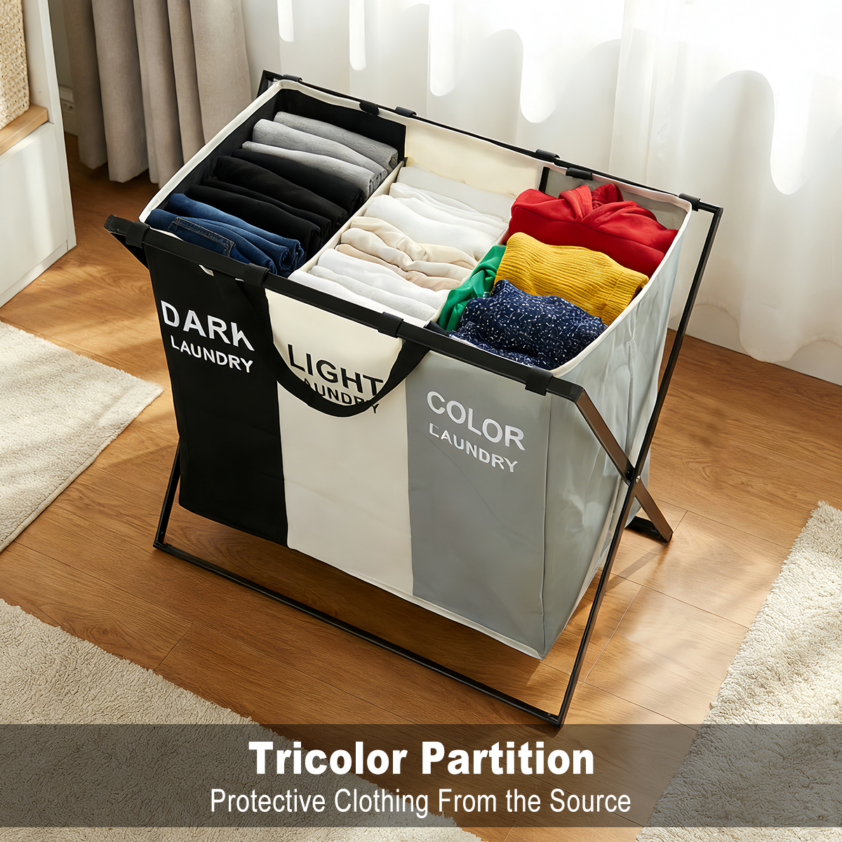 3 Section Folding Laundry Bask - Water Bag Collapsible ulasan dan harga