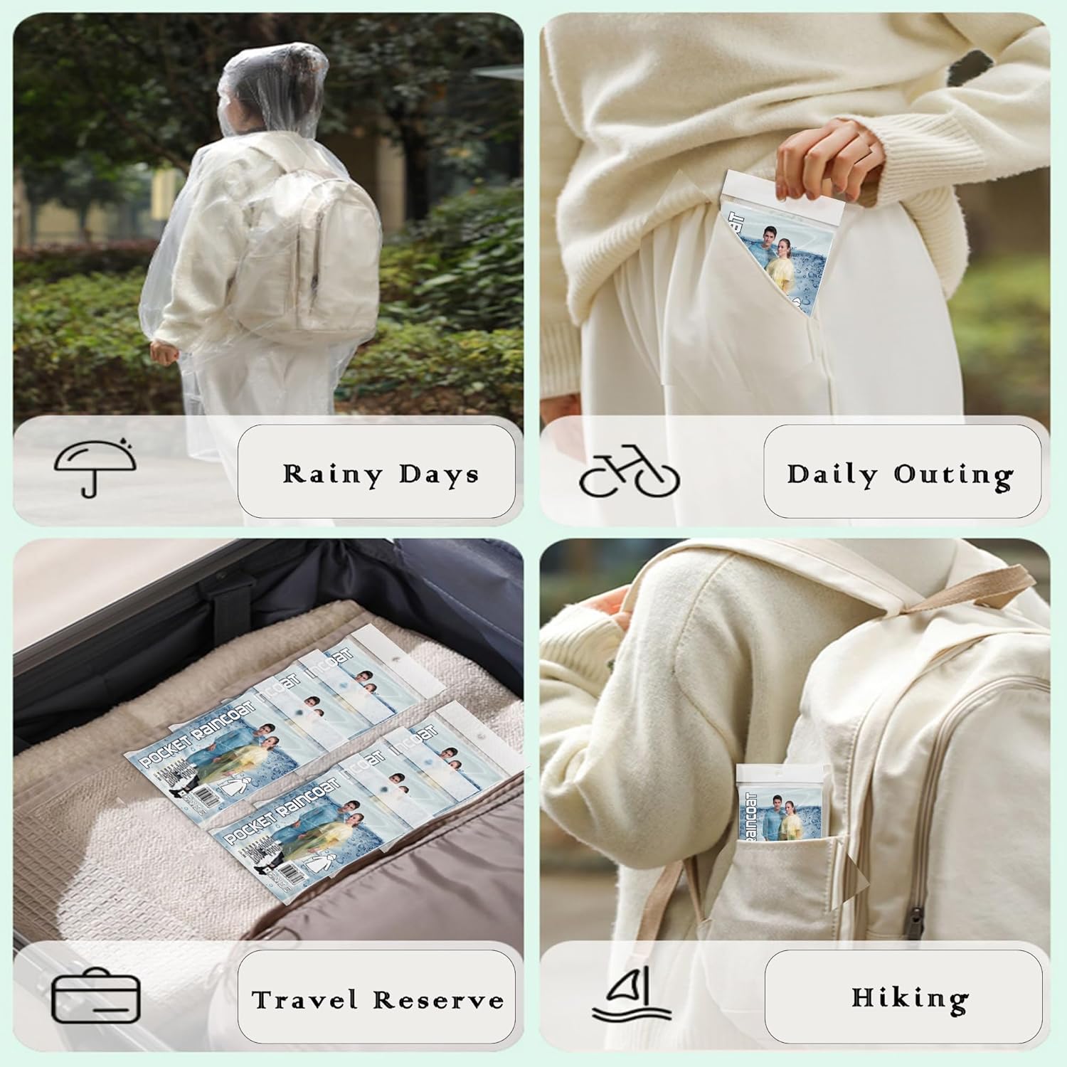 10 Pack Disposable Rain Poncho - Emergency Poncho Rain ulasan dan harga