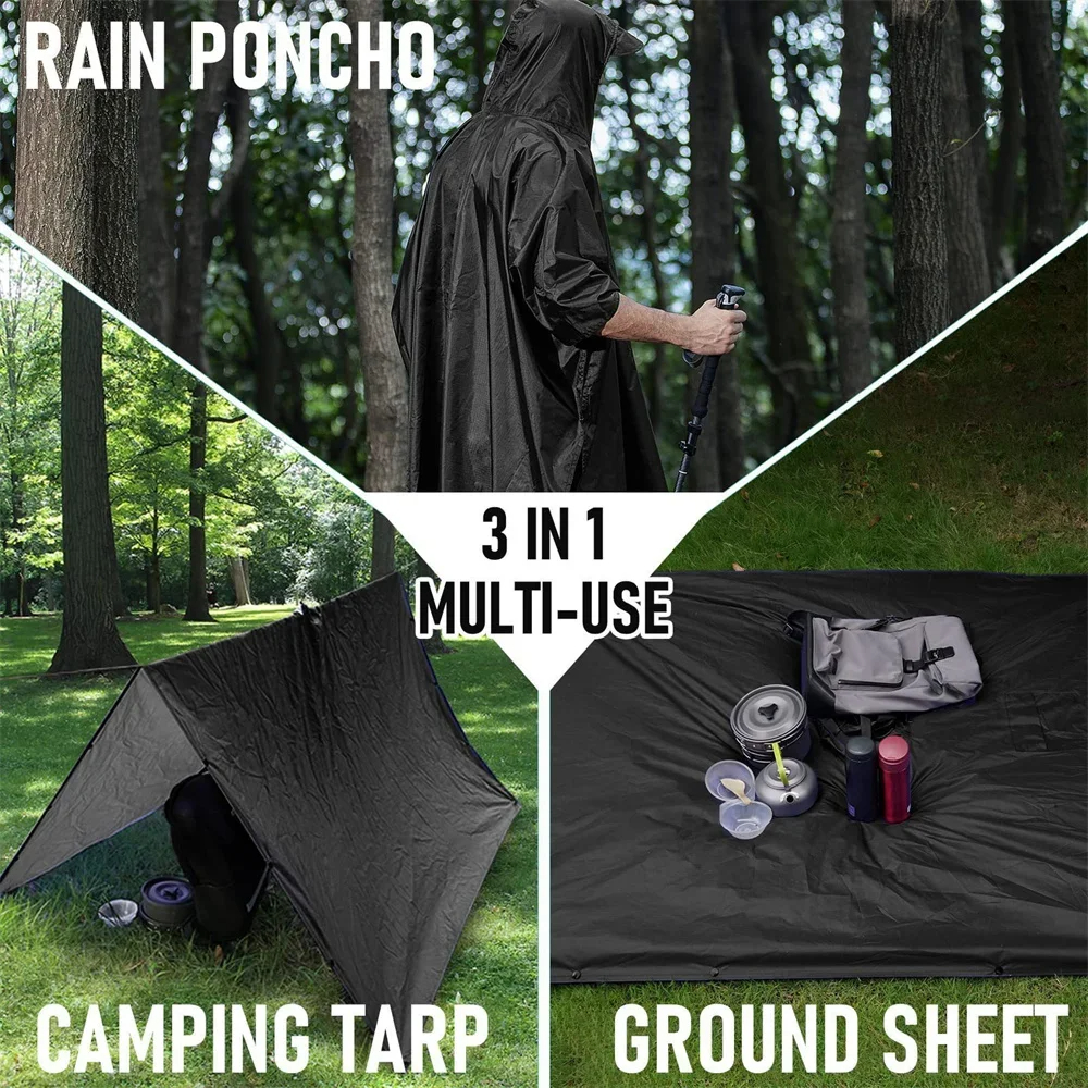 3 In 1 Outdoor Military Rainco - Emergency Poncho Rain ulasan dan harga